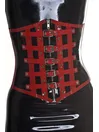 Front Zipper Horizontal and Vertical Straps Strap Latex Corset