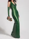 Sleeveless Latex Full Length Dress with Gloves