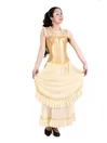 Women Sleeveless Corseted Double Pleated Hem Latex Dress