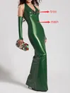 Sleeveless Latex Full Length Dress with Gloves