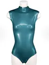Women Jessica Sleeveless Round Neckline Latex Bodysuit