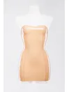 Women Bandeau Sleeveless Latex Dress