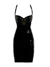 Women Sling Latex Pencil Dress