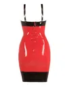 Striking Red Latex Slim Sling Dress