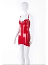 Back Zip Cup Red Latex Sling Dress