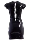 Women Back Cross Strap 3D Bust Latex Dress