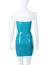 Women Bandeau Tube Latex Dress