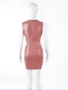 Women V Cleavage Back Zipper Latex Dress