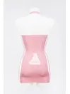 Halterneck Sleeveless Molded Cups Latex Dress