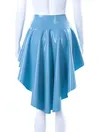 Women Front Short Back Long Ruffles Pleated Hem Latex Skirt
