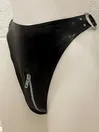 Women U-shape Croth Zipper O Ring Panties
