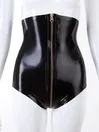 Women Full Zipper High Waist Shorts