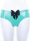 Women Bowknot Low Waist Latex Briefs