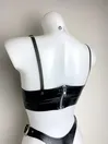 Women Adjustable Straps Back Zipper Latex Bra