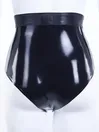 Women Front O Ring Zipper Latex Shorts