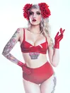 Women Red High Waist Latex Shorts Women Red High Waist Latex Shorts
