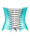 Front Zipper Back Cross Lace Up Latex Corset
