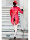 Women Reverse Collar Front Press Buttons Daphne Latex Tailcoat