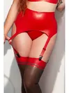 Suspender Belt Bra Thong and Panties Latex Lingerie Set