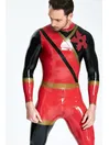 Male Super Heroes Cogwheel Pattern Latex Catsuit