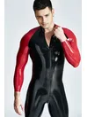 Long-sleeved Raglan Pattern Thru Zipperlatex Catsuit