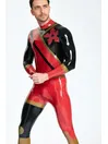 Male Super Heroes Cogwheel Pattern Latex Catsuit