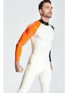 Male Contrast Coloured Sleeves Mid-height Neck Collar Sixtyniner Latex Catsuit