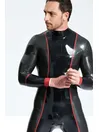 Male Contrast Color Striping Antarah Latex Catsuit