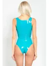 Women Tights One-piece Latex Swimsuit