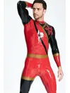 Male Super Heroes Cogwheel Pattern Latex Catsuit