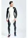 Male Two-color Panelling Pup Back Zip Latex Catsuit