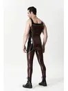 Both Sides Pointed Motifs Singlet Style No Zipper Latex Latex Catsuit