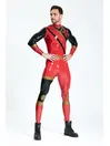 Male Super Heroes Cogwheel Pattern Latex Catsuit
