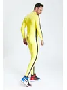Mid-height Neck Collar Male Contrast Strips Latex Catsuit
