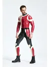 Male Irregular Patterns with False Belt Polymorph Back Zip Latex Catsuit