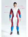 Male Chest Double Diamond Insignia Latex Catsuit