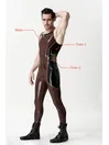 Both Sides Pointed Motifs Singlet Style No Zipper Latex Latex Catsuit