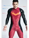 Male Winged Chest Pattern Center Back Zipper Latex Sporty Look Latex Catsuit