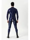 Diamond Pattern Highlighting Stripes Male Neck Entry Latex Catsuit Diamond Pattern Highlighting Stripes Male Neck Entry Latex Catsuit