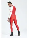 Male Biceps Two Horizontal Stripes Blaze Raglan-sleeved Latex Catsuit