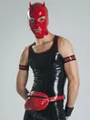 Black Sleeveless Contrast Latex Tank Top