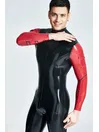 Flaps Small Pockets Defender Back Zipper Latex Catsuit