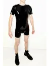 Short Sleeves Top T-shirt Brad Latex Catsuit