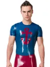 Classic Latex Sailors Anchor Pattern Translucent Blue T-shirt
