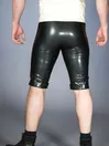 Latex Metallic Pewter Applique Fly Shorts