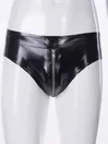 Latex Black Slip Inner Linning Zipper Shorts