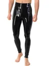 Male Front Twin Zipper Latex Black Leggings Male Front Twin Zipper Latex Black Leggings