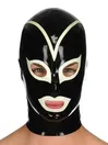 Black White Back Zipper Funny Latex Hood