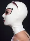 Catwomen Mask Eyelashes Pink Cat Ears Open Eyes Open Mouth Latex Hood