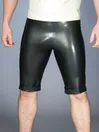 Latex Metallic Pewter Applique Fly Shorts